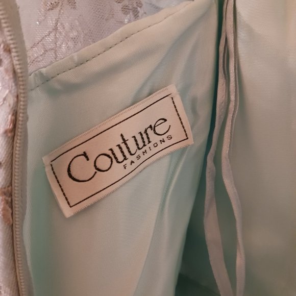 Couture Fashions Sequined Empire Light Grey Evening, Prom, Bridesmaids Dress - Picture 6 of 8